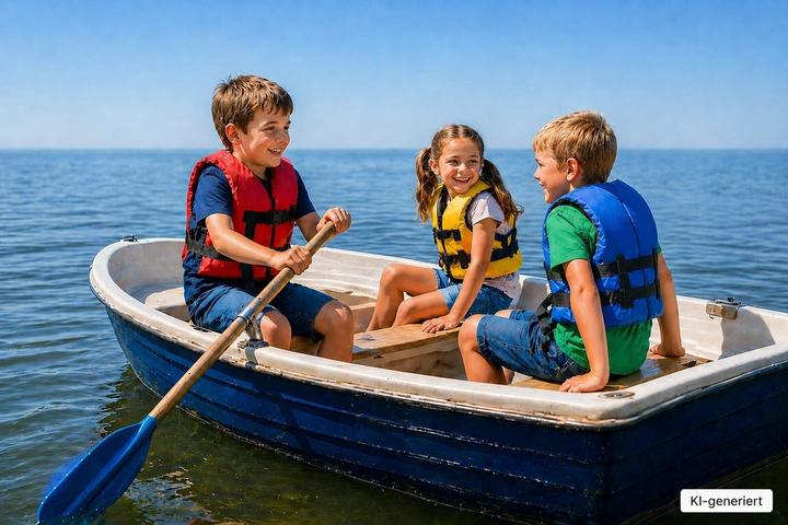 Boot fahren auf dem Hof