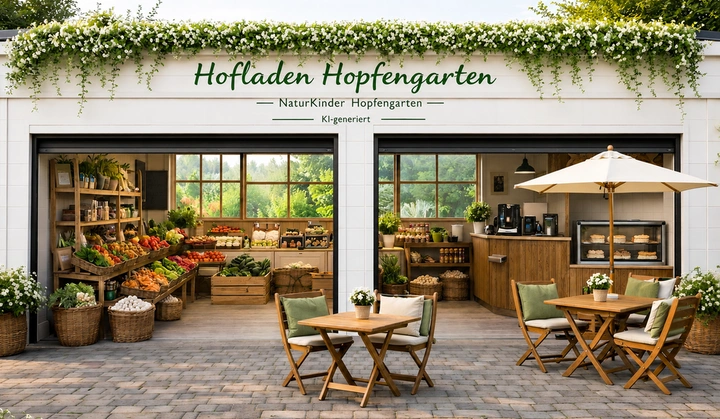 Hofladen, Ort zum Verweilen im Hopfengarten